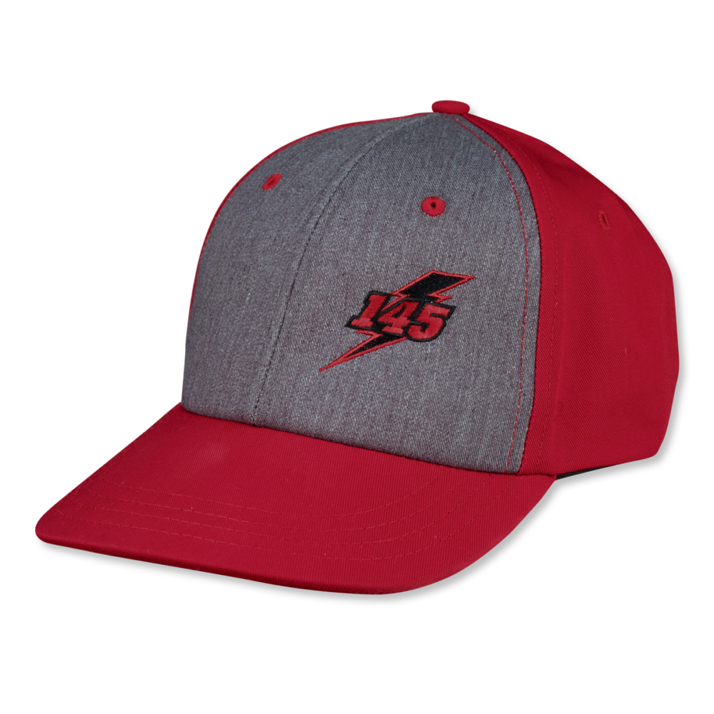 1191 Lightning Bolt Grey Red Hat 1200