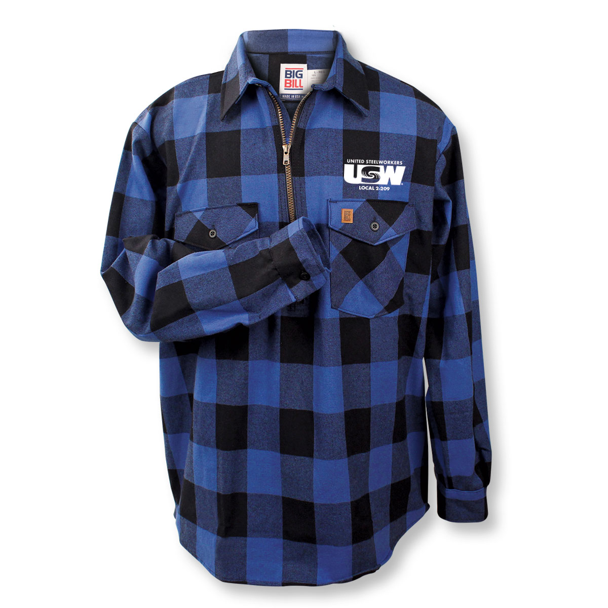 USA Made Quarter Zip Flannel Shirt 