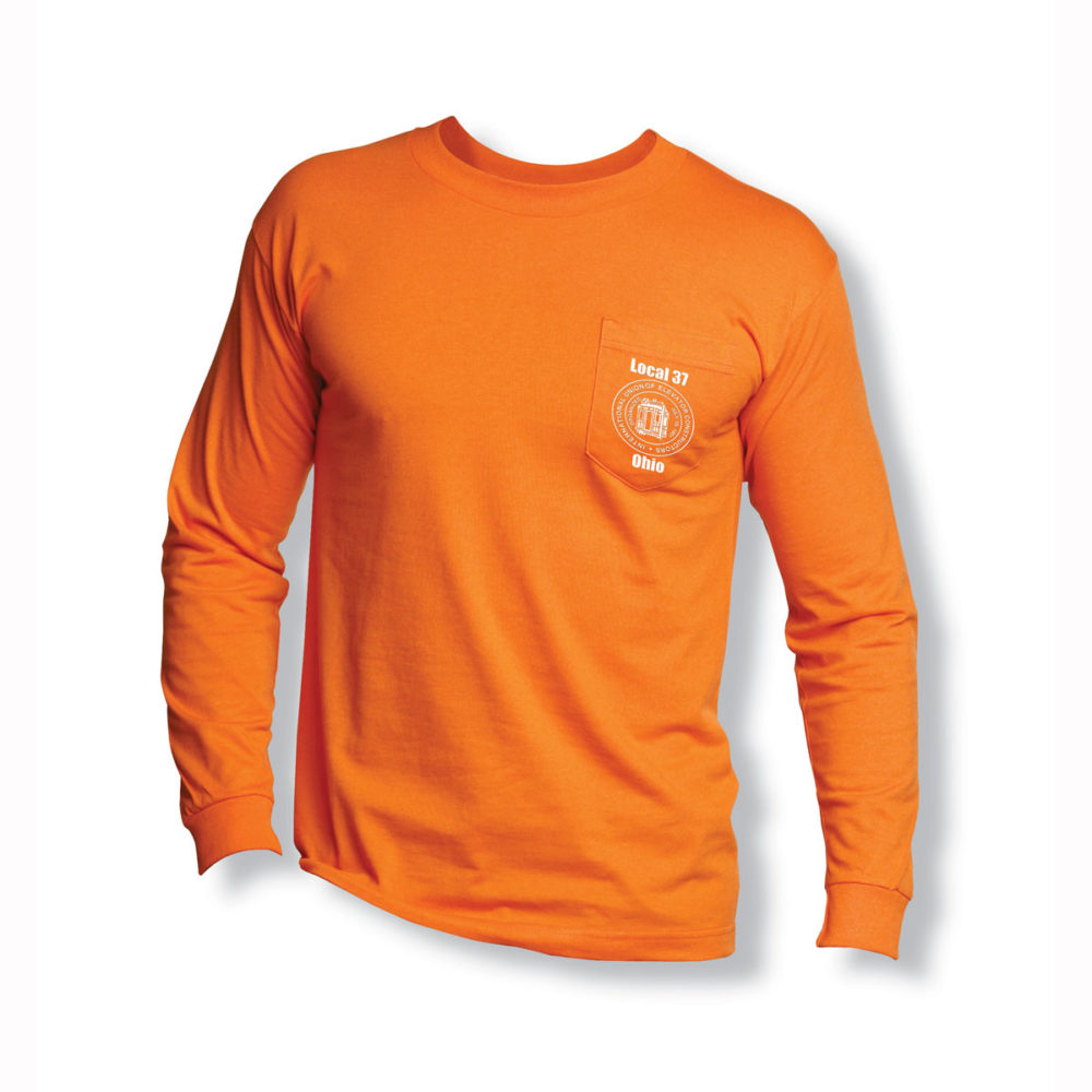 Usa Made 50/50 Long Sleeve Safety Pocket T-Shirt