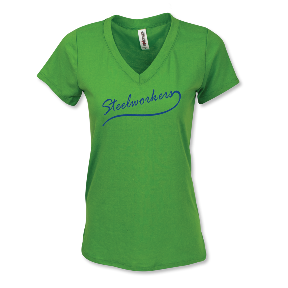 Usa Made Ladies V-Neck Blend T-Shirt