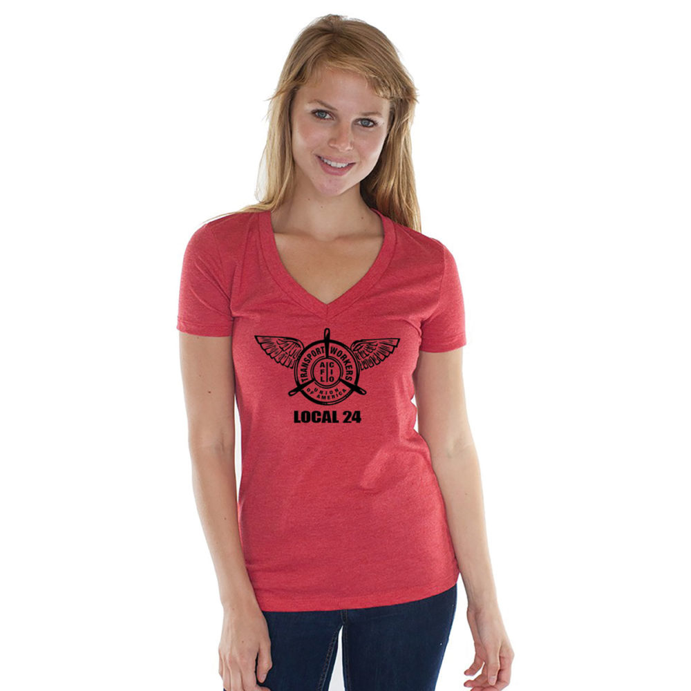 Usa Made Ladies V-Neck T-Shirt