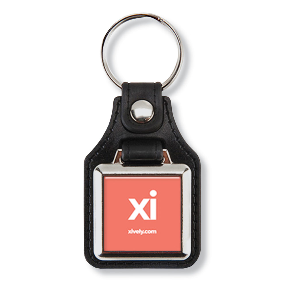 Union Made Silver Key Tag With Leather Back