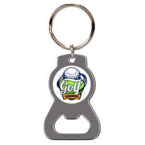 Union Made Silver-Tone Metal Bottle Opener with Key Ring