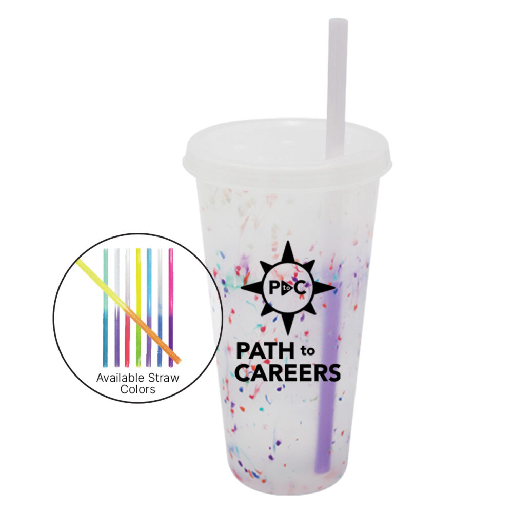 Usa Made Rainbow Confetti Mood Tumbler